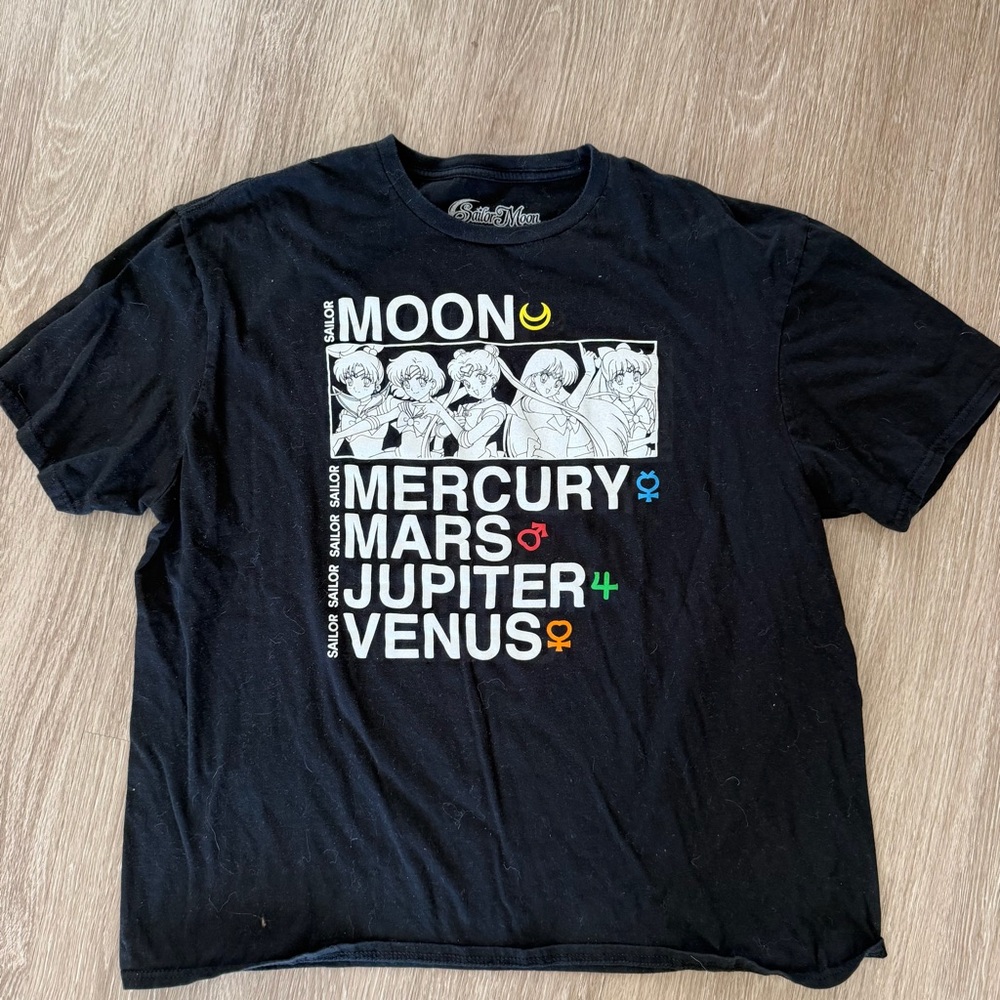 Sailor Moon planets graphic black t-shirt 2XL